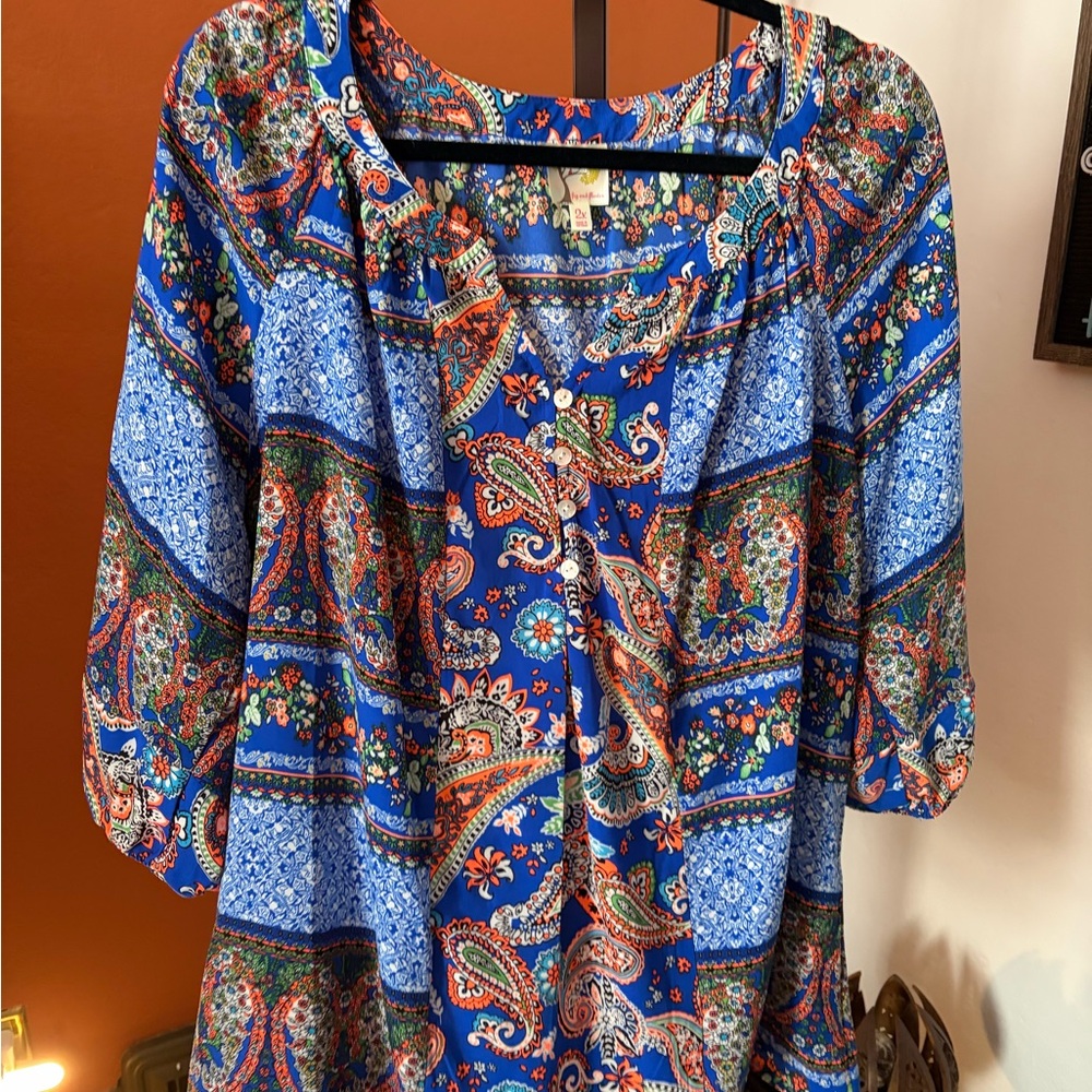 Fig and Flower Multicolor Paisley Blouse